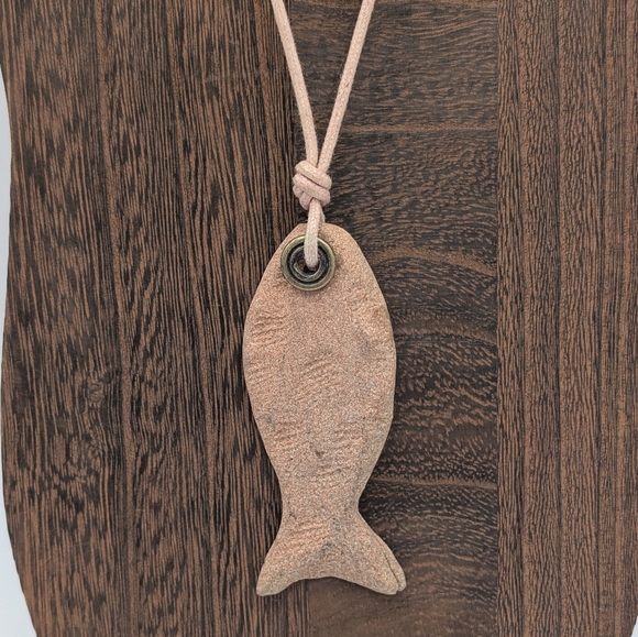 Janet Seaward Clay Fish Pendant Necklace and Earring Set - Picture 3 of 4